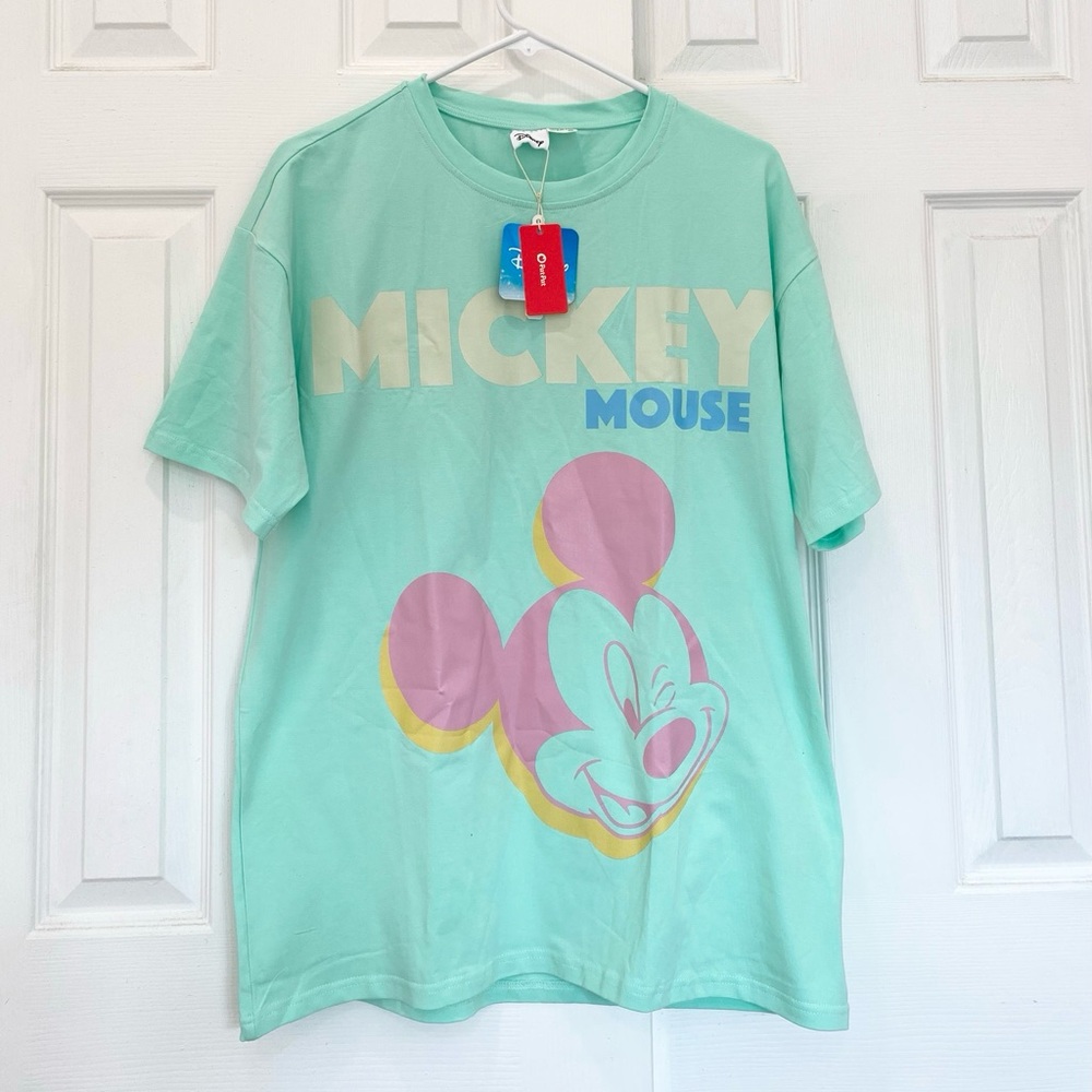 Disney Mickey and Friends Cotton Green Men Short-sleeves Top